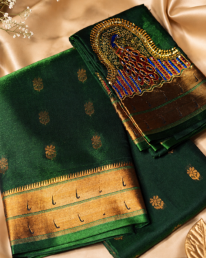 Vanavani - Emerald Green Saree