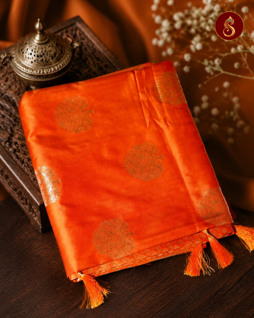Mohini - Orange Glow Saree - Image 2
