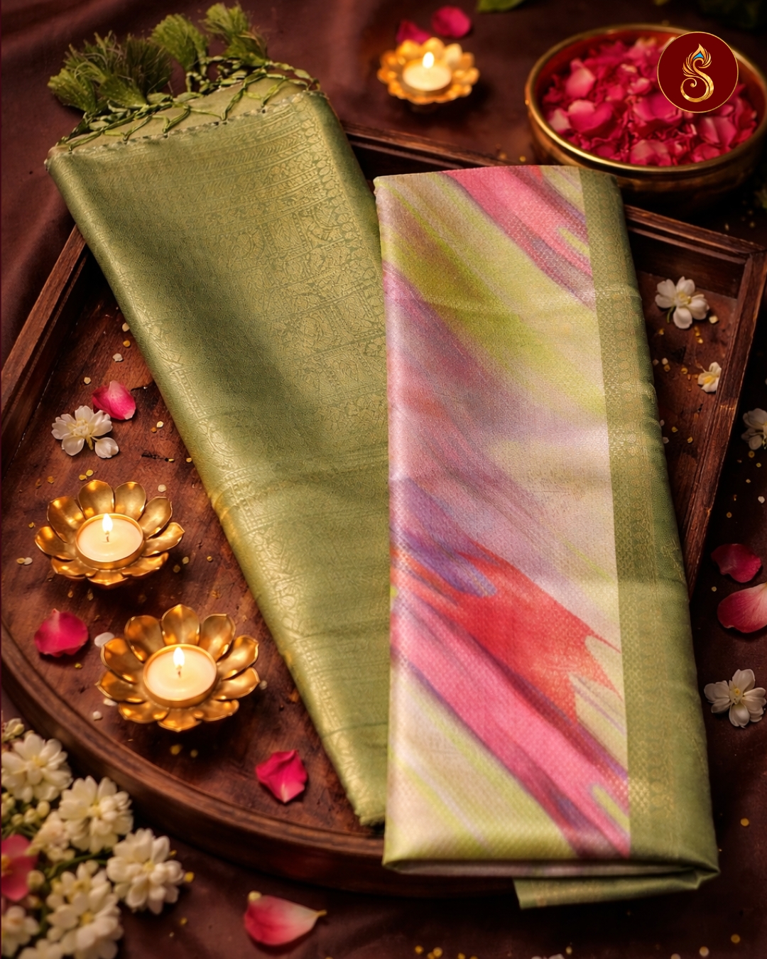 Vanashri - Olive Saree