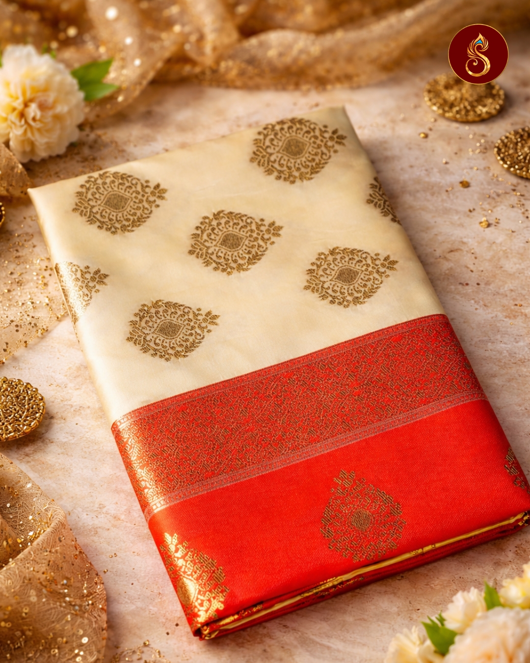 Pushpavalli - Butta Silk Saree - Image 5