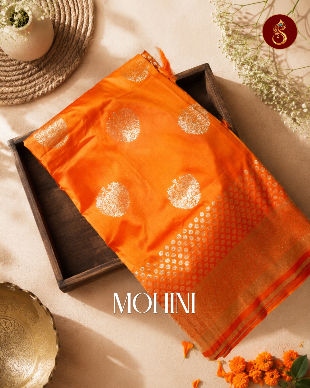 Mohini - Orange Glow Saree