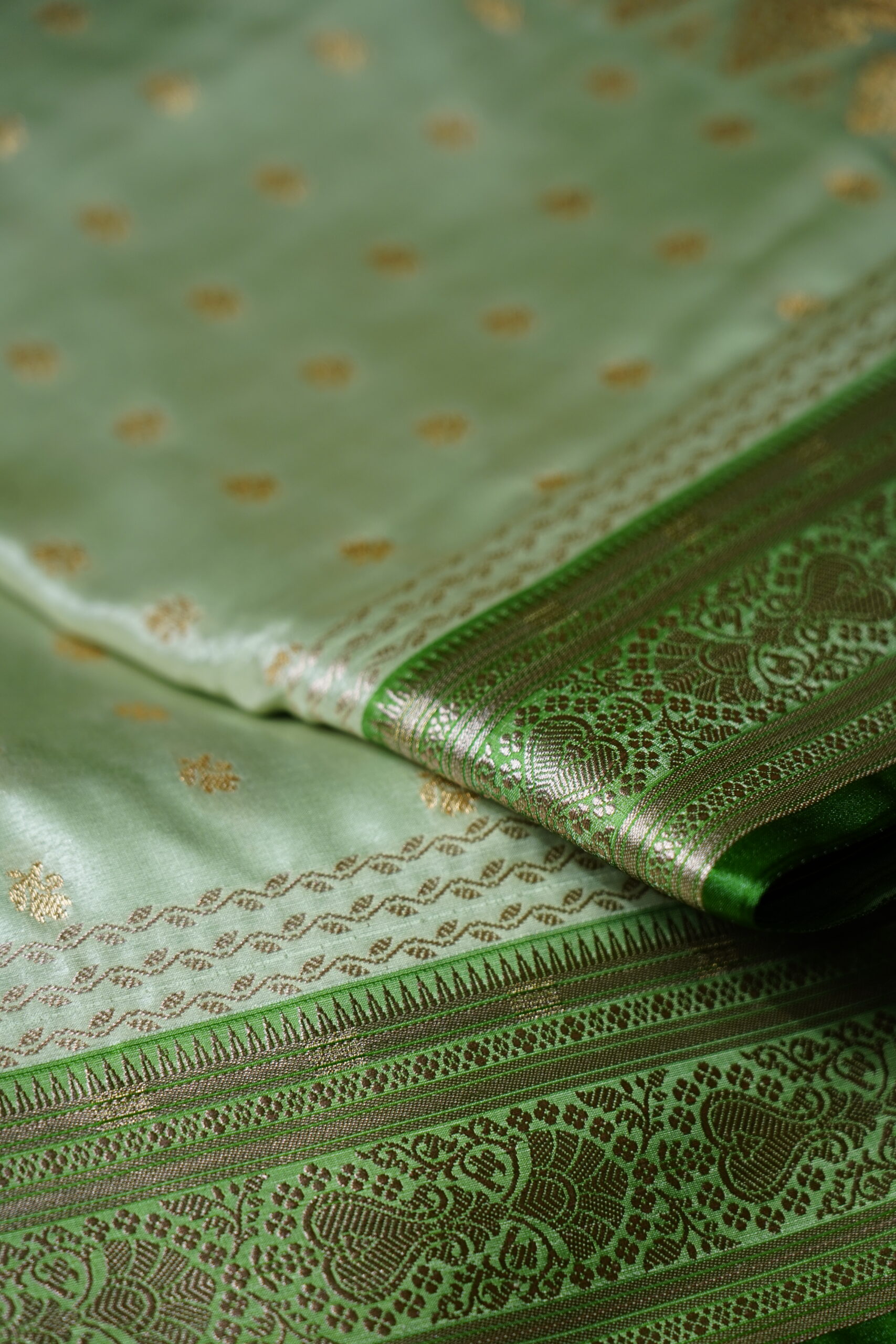 Tarangini - Mint Zari Saree - Image 2