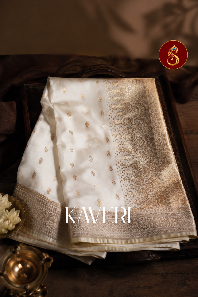 Kaveri – Ivory Zari Silk Saree