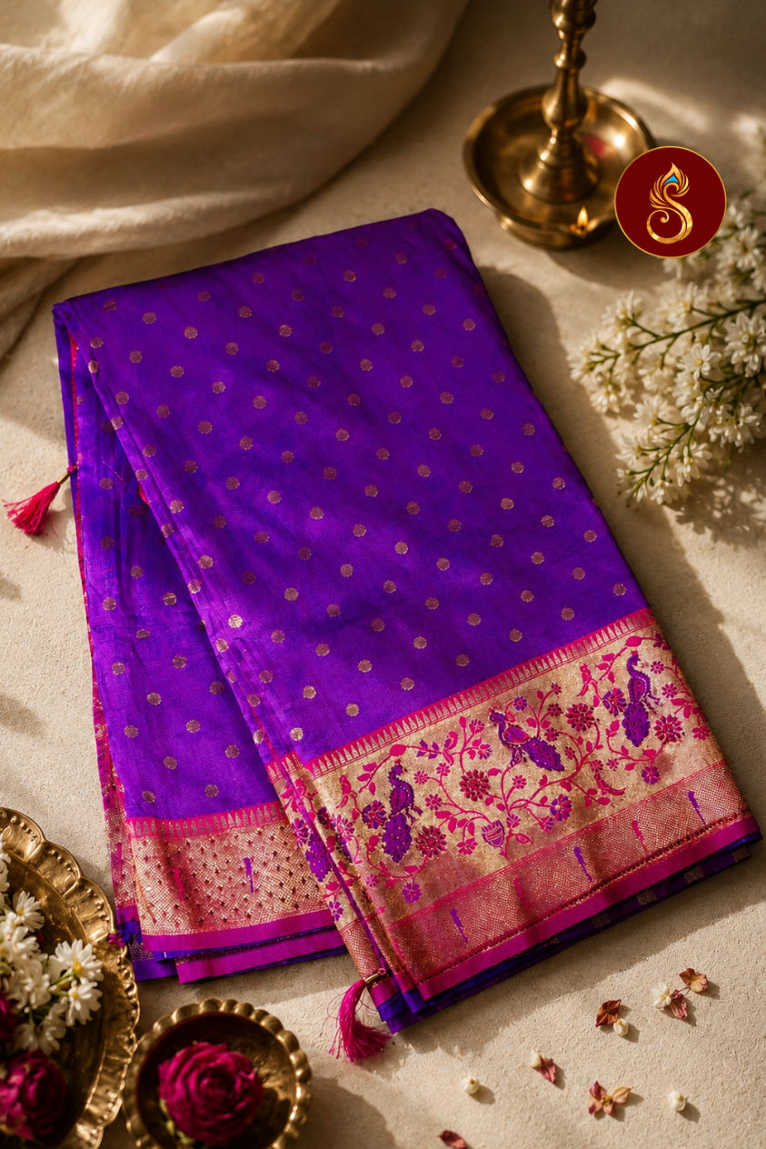 Arya – Royal Purple Banarasi Silk Saree