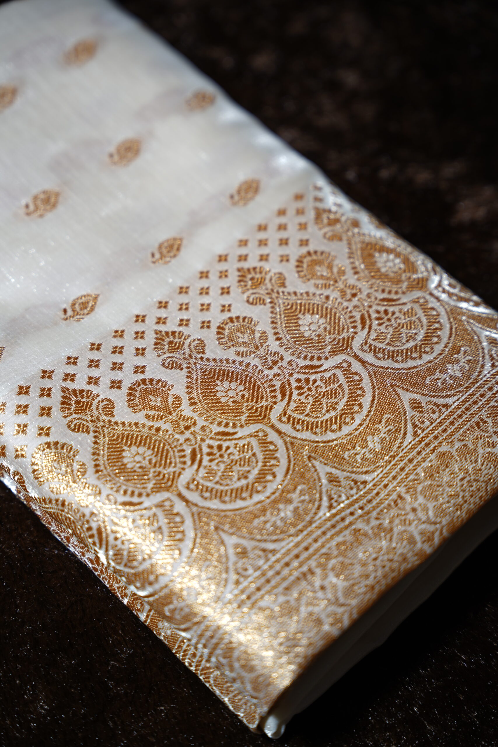 Kaveri – Ivory Zari Silk Saree - Image 5
