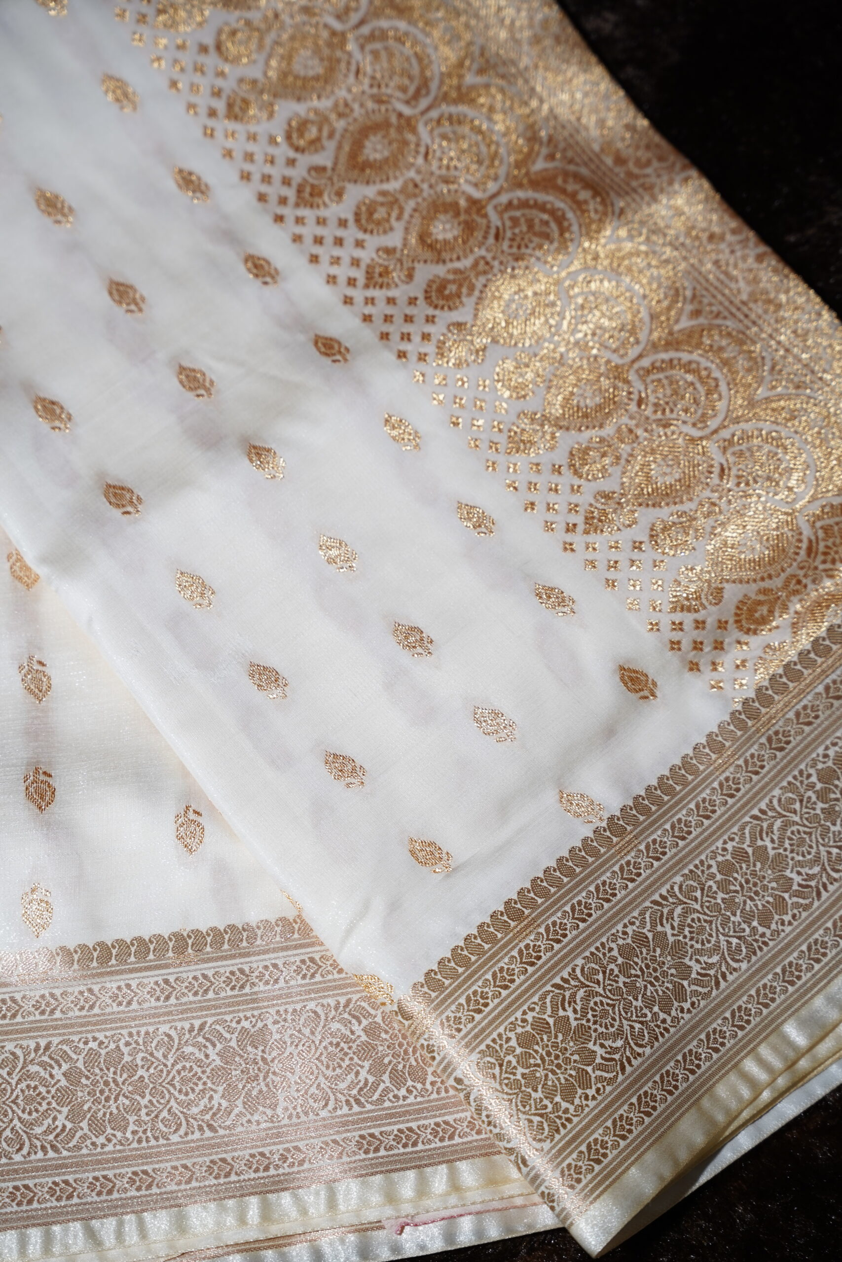 Kaveri – Ivory Zari Silk Saree - Image 7