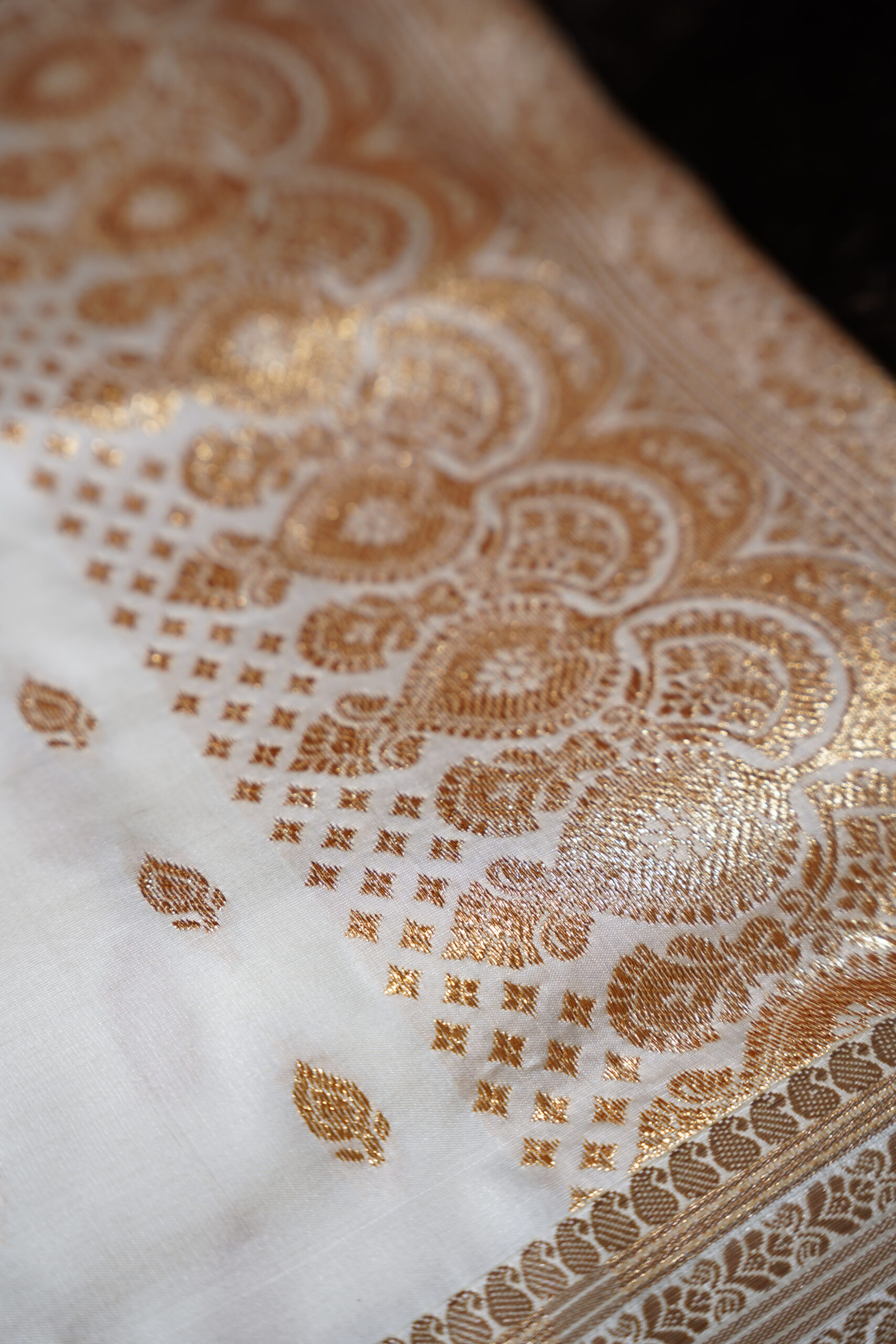 Kaveri – Ivory Zari Silk Saree - Image 9