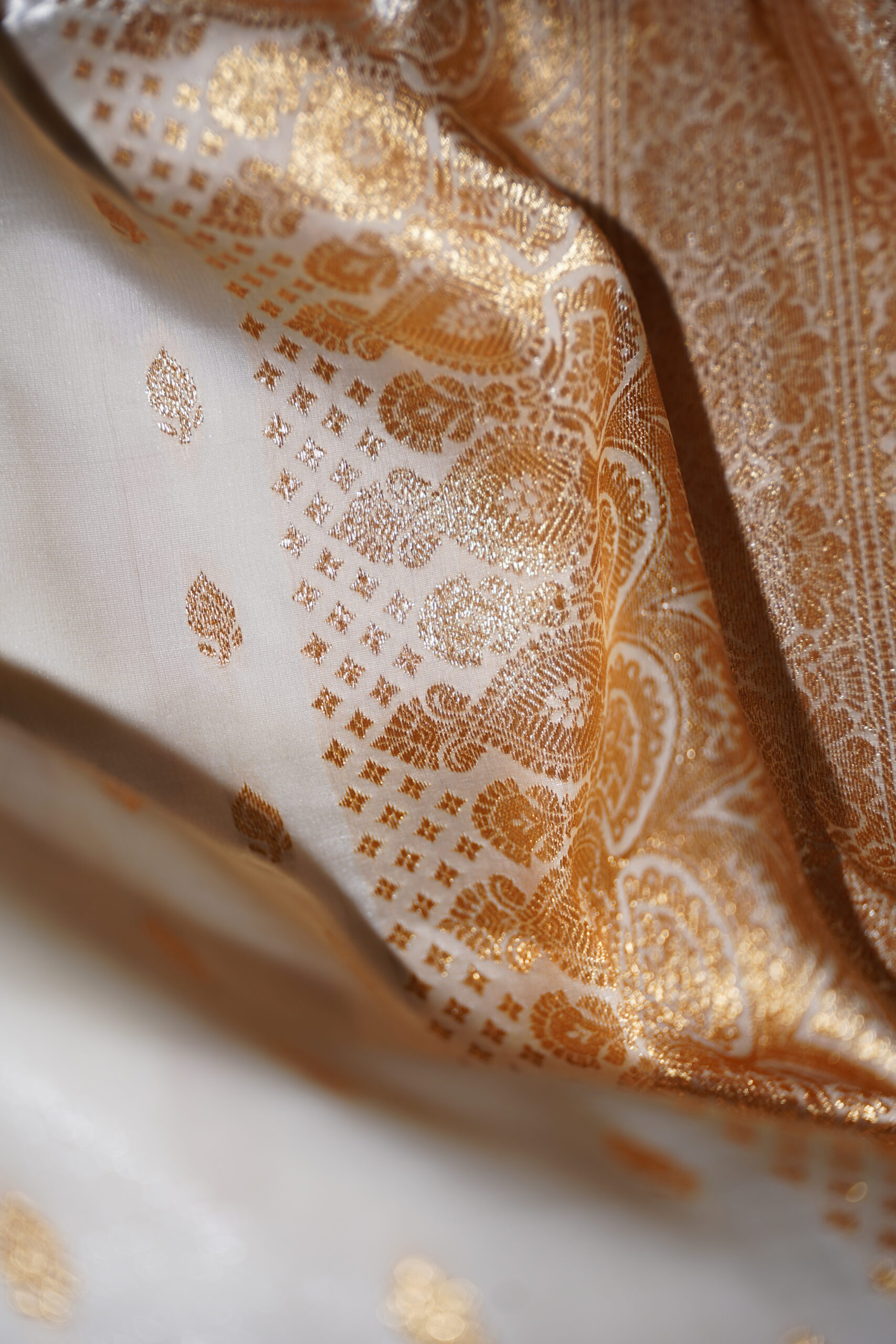 Kaveri – Ivory Zari Silk Saree - Image 4