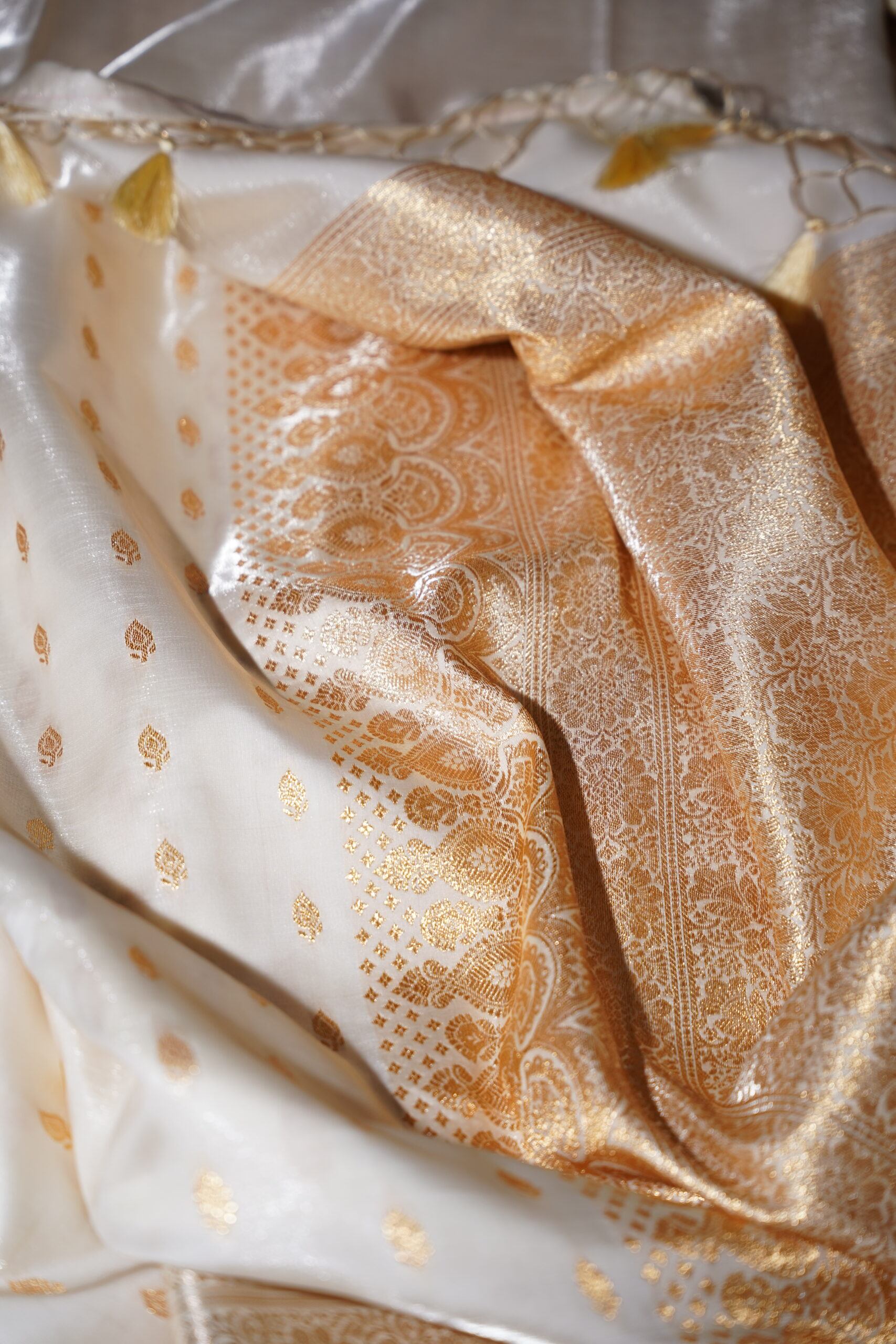 Kaveri – Ivory Zari Silk Saree - Image 3