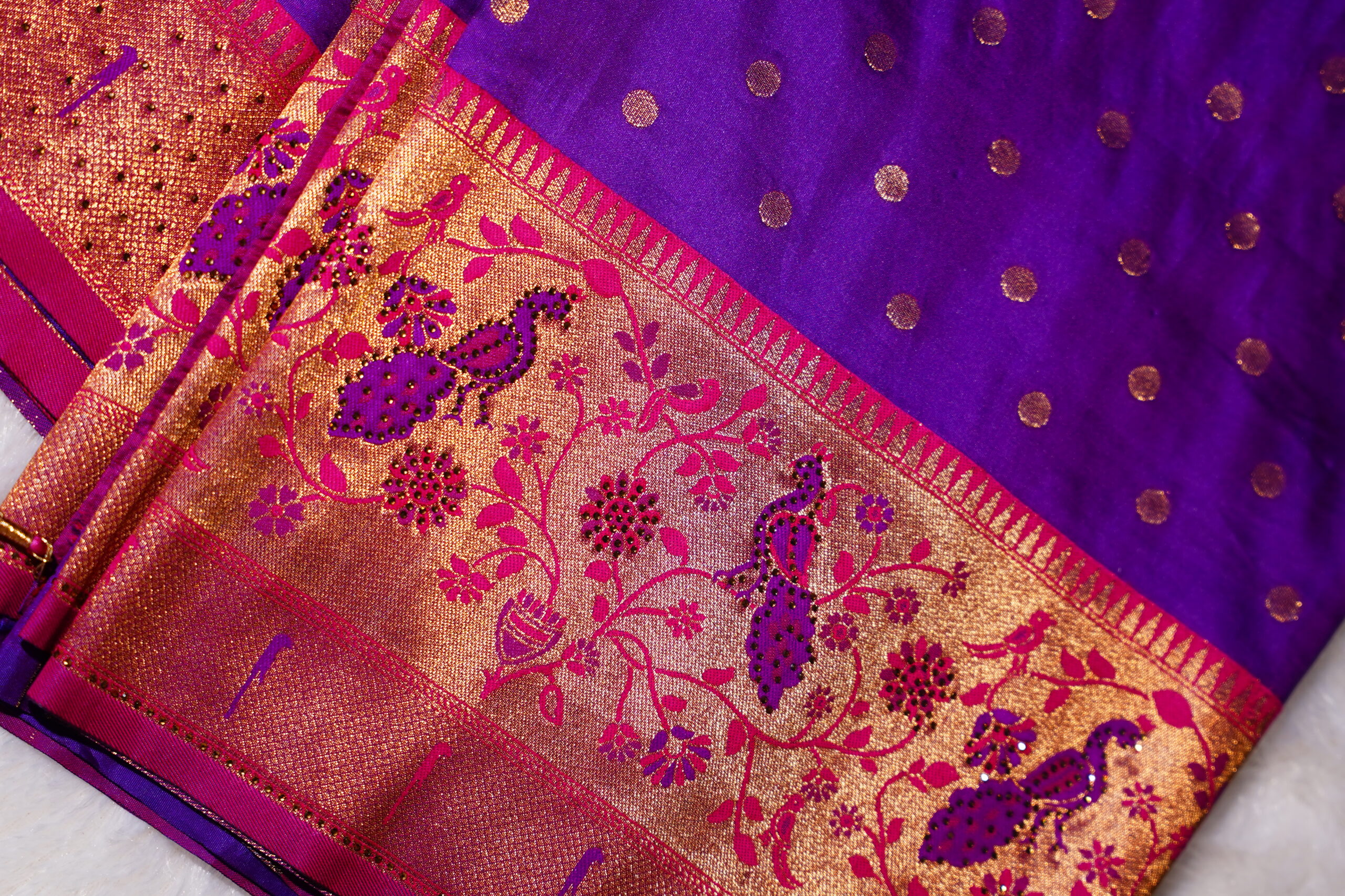 Arya – Royal Purple Banarasi Silk Saree - Image 3
