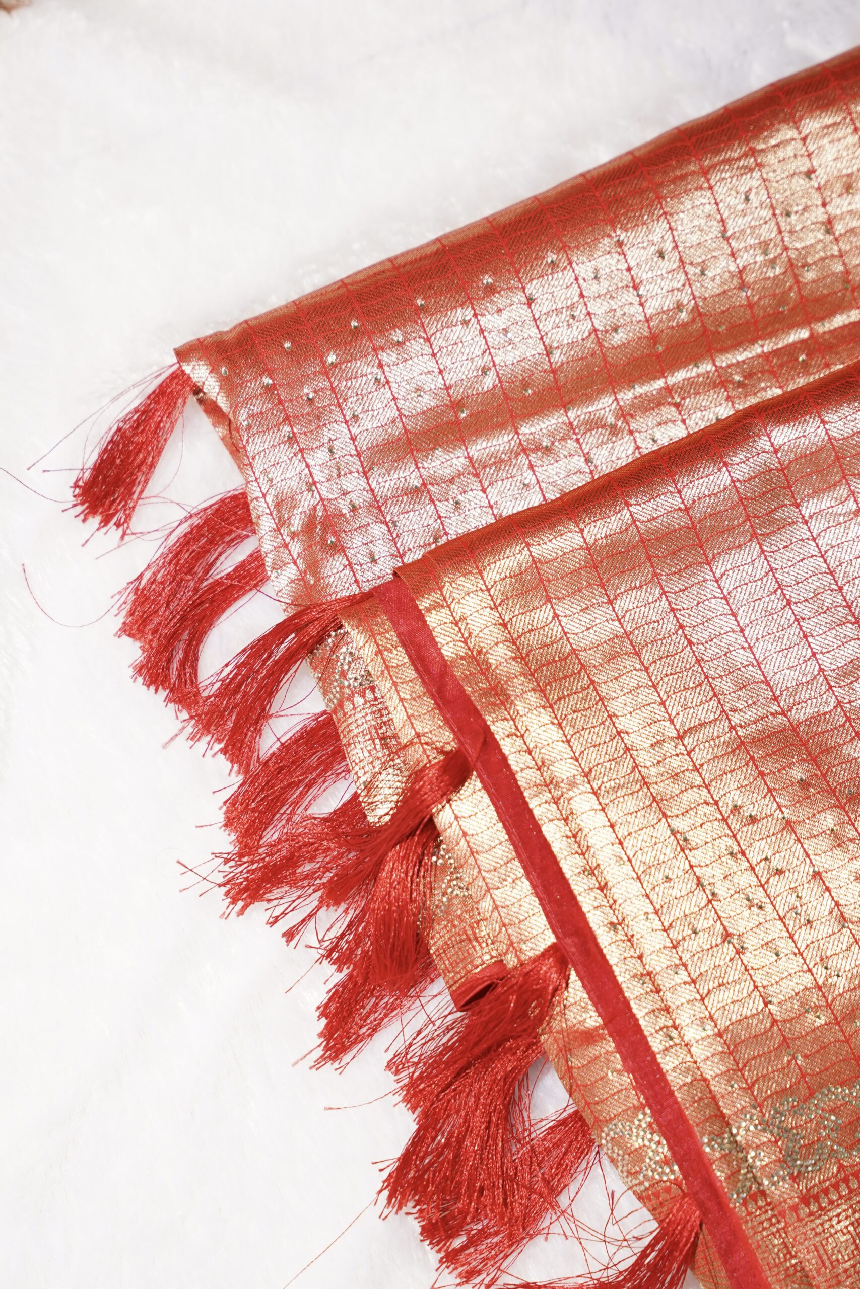 Archisha – Copper Glow Shimmer Saree - Image 5
