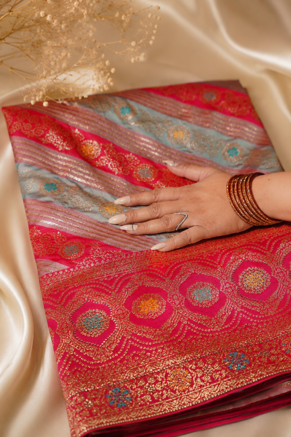 Shubhveni – Pink Heritage Saree - Image 6