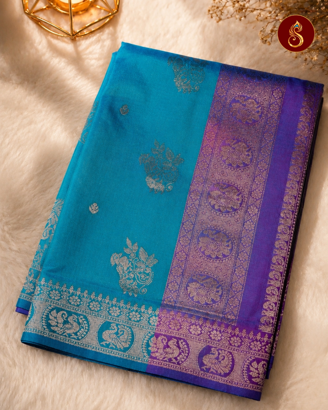 Rajragi – Dual-Tone Blue & Purple Woven Saree