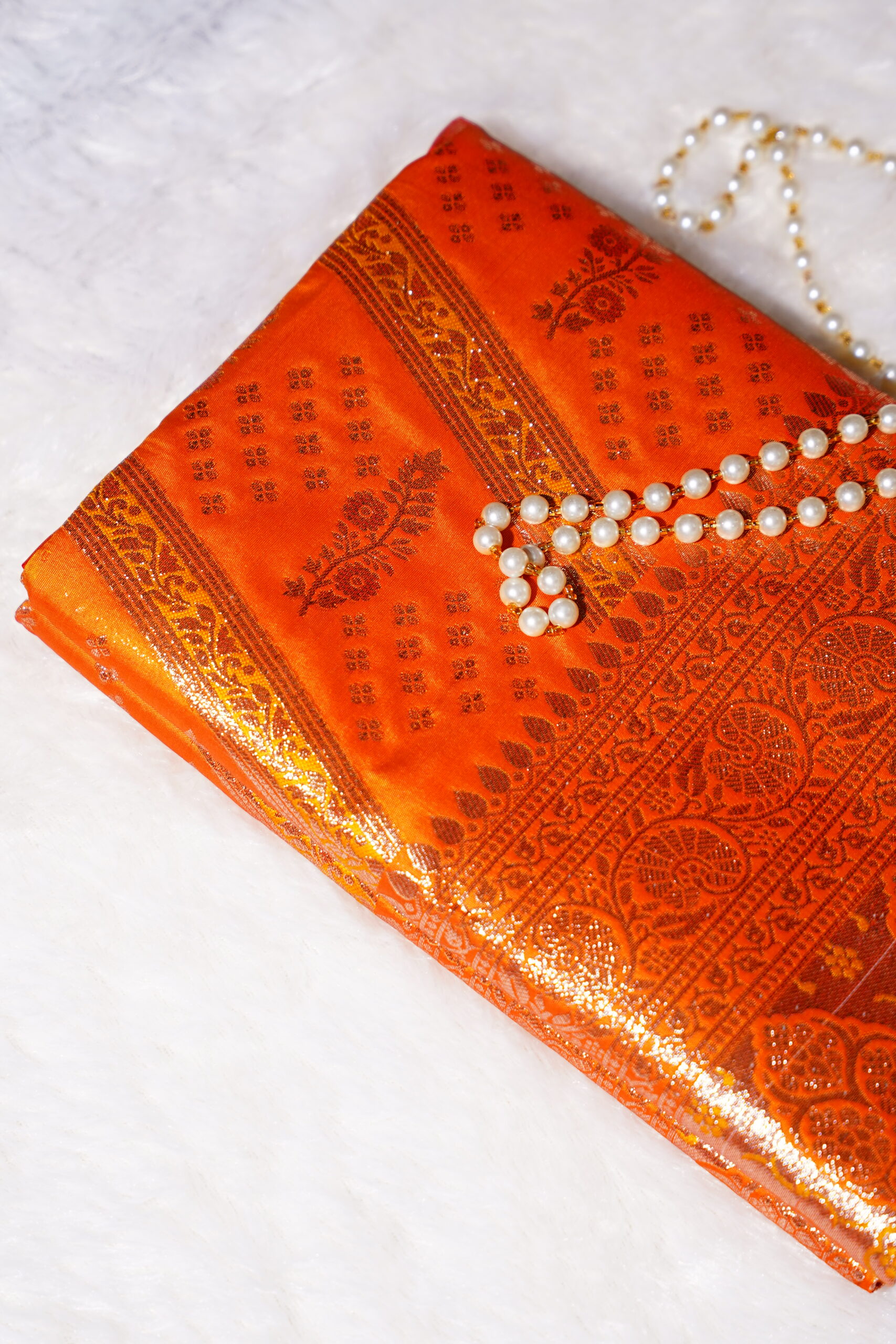 Madhavi – Regal Orange Saree - Image 2