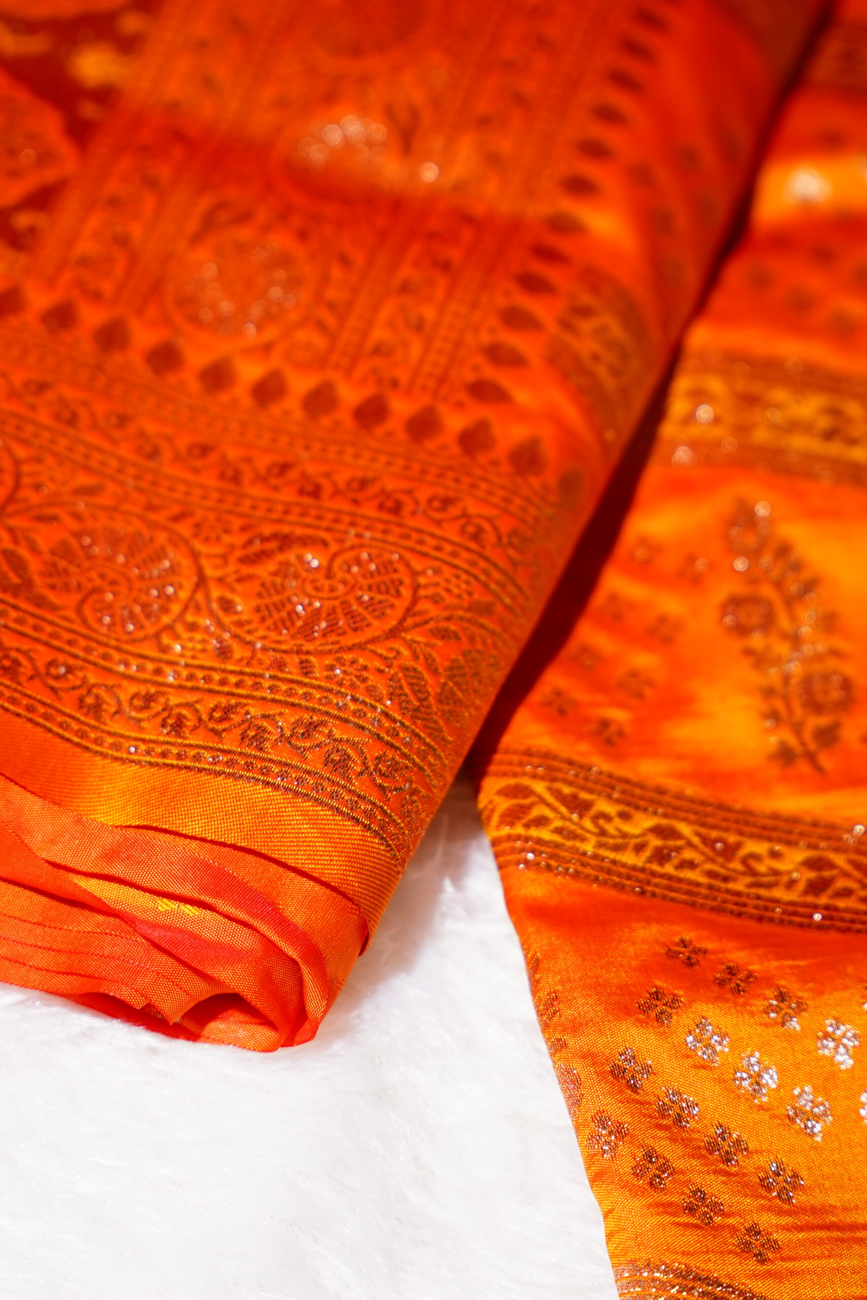 Madhavi – Regal Orange Saree - Image 3