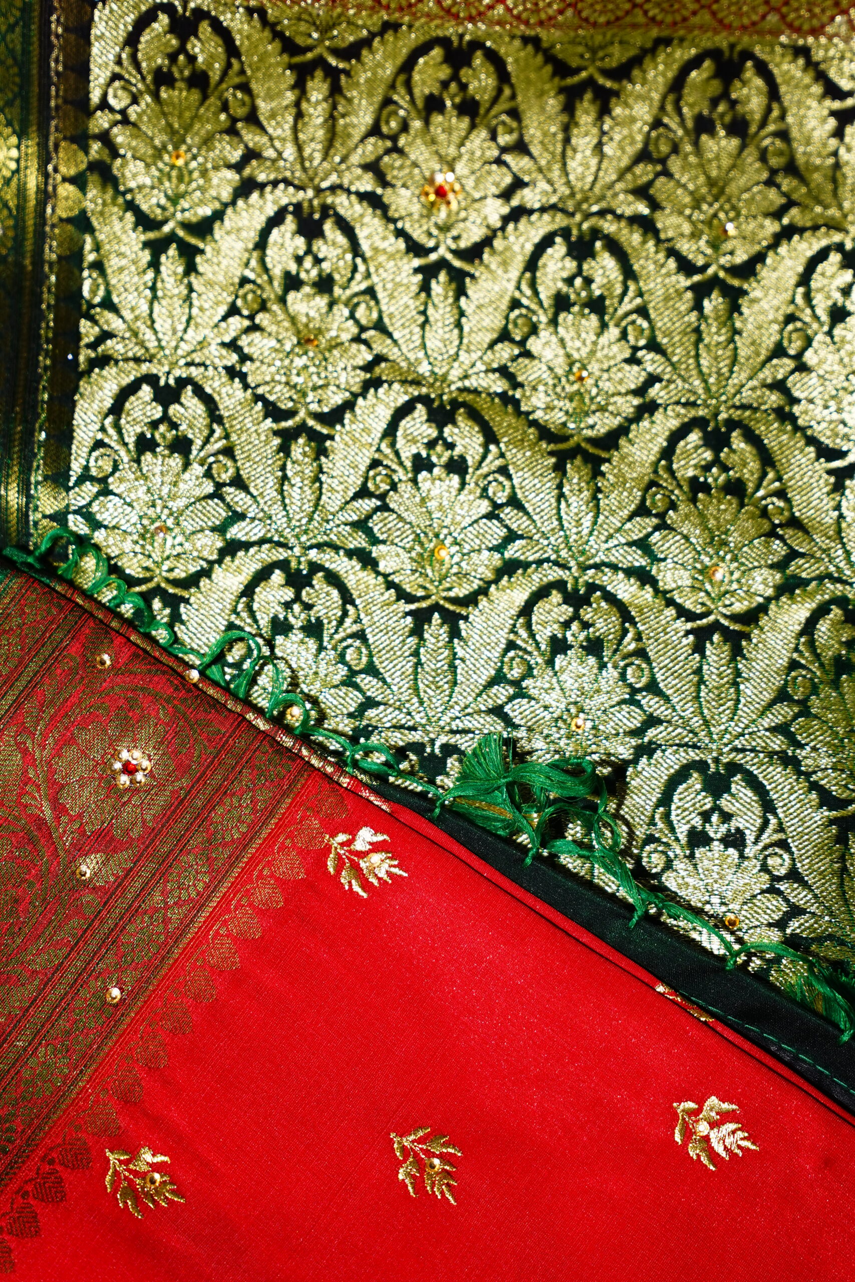 Devyani – Ruby Emerald Festive Saree - Image 6