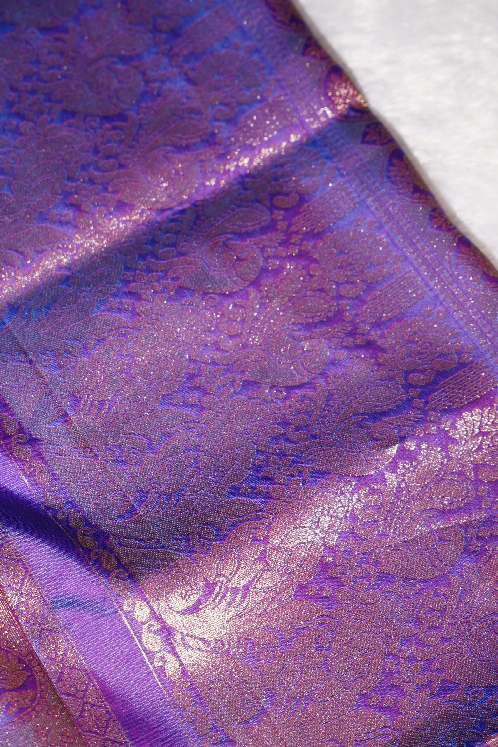 Rajragi – Dual-Tone Blue & Purple Woven Saree - Image 2