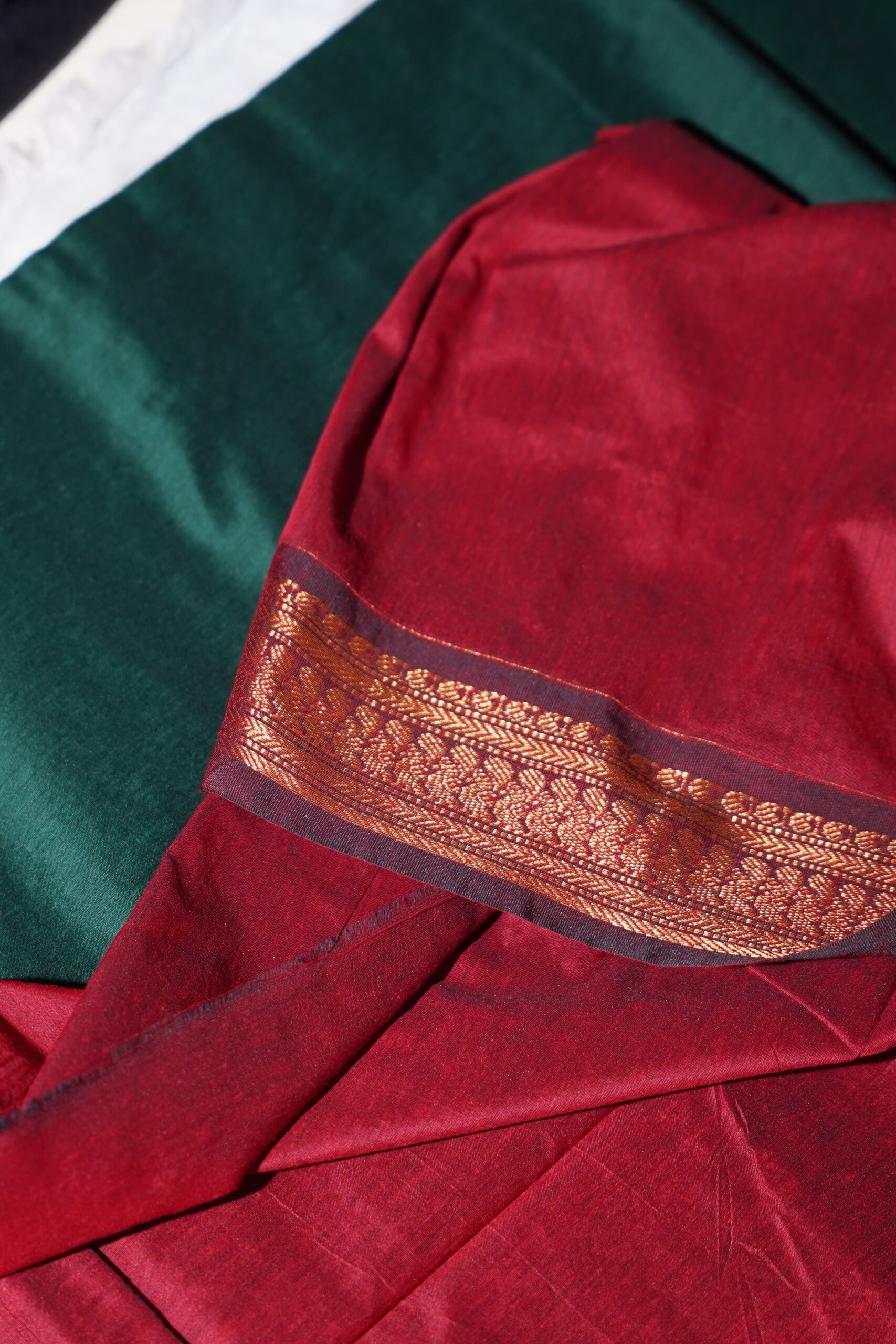 Sanvika - Dual Tone Cotton Silk Saree - Image 8
